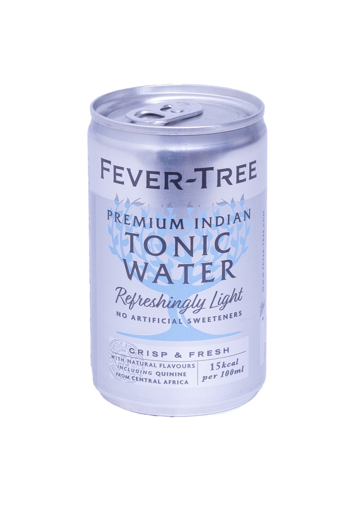 Fever-Tree premium Indian tonic water can on a white background