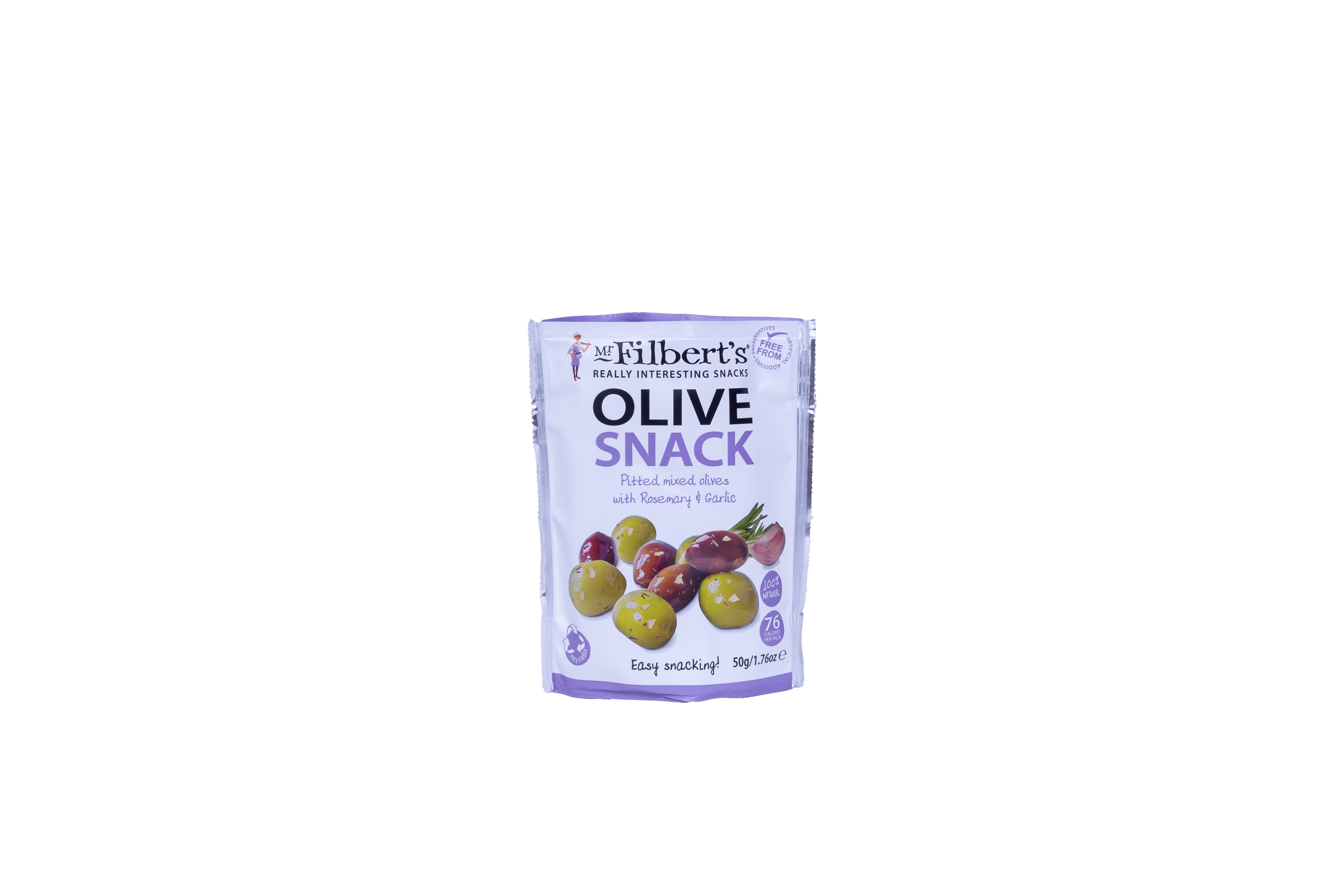 Filbert's Olive Snack packaging on a white background