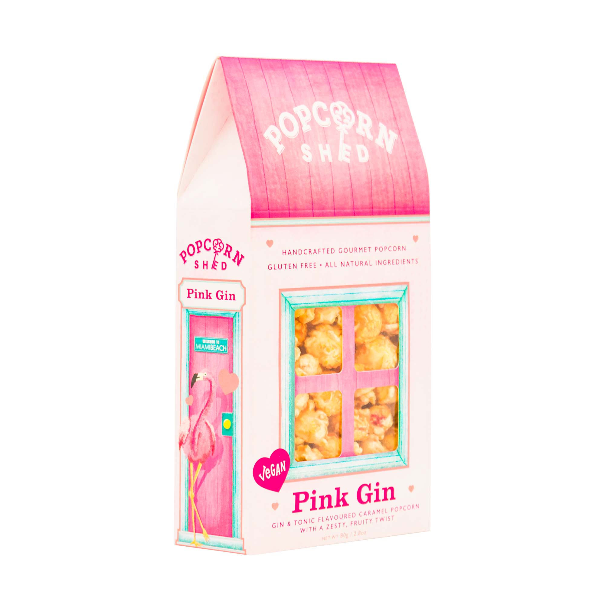 Vegan Pink Gin Gourmet Popcorn Shed Snack Box