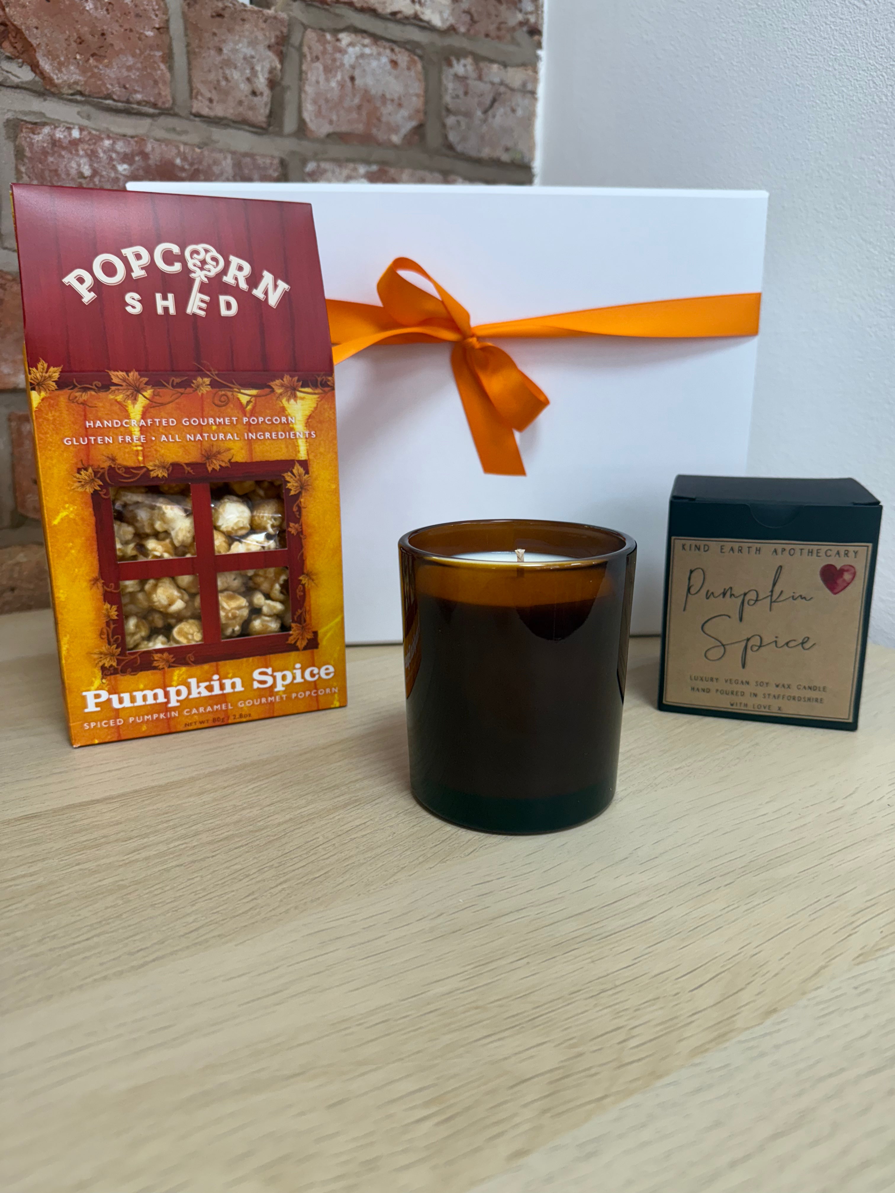 Pumpkin Spice Candle & Popcorn Box