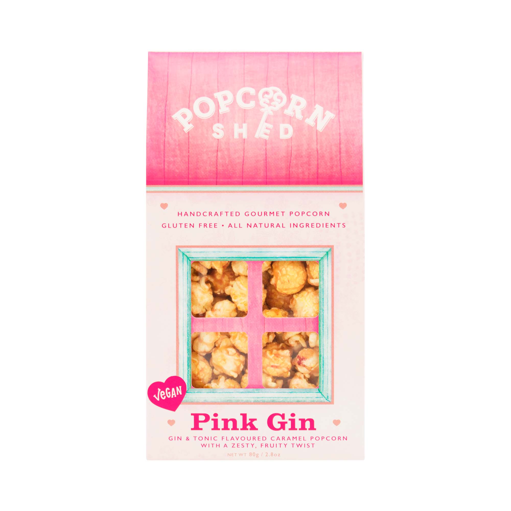 Vegan Pink Gin Gourmet Popcorn Shed Snack Box