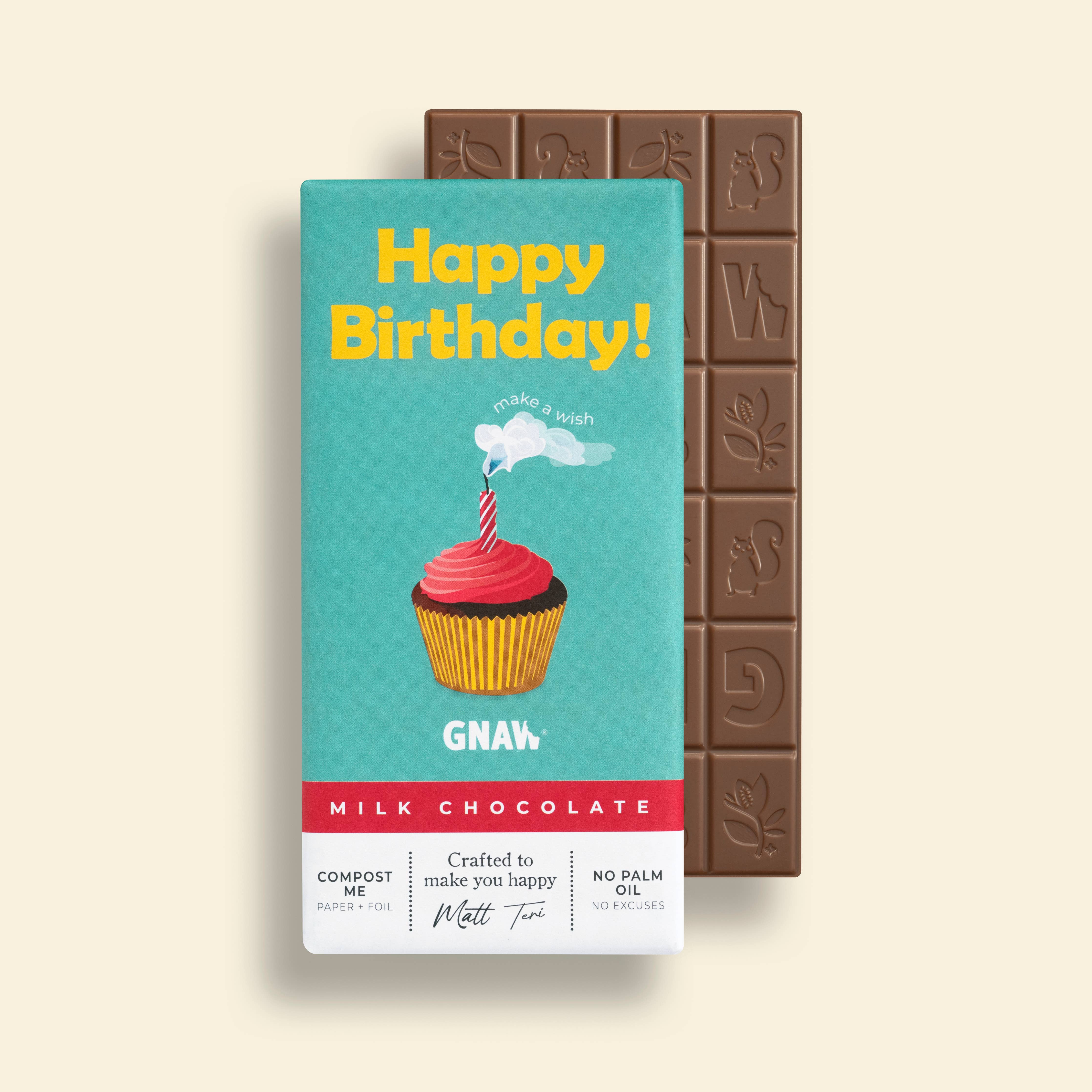 'Happy Birthday' Chocolate Bar