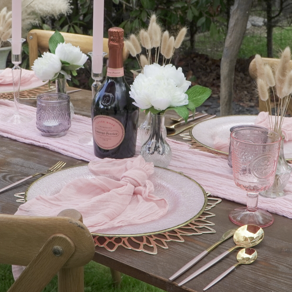 Luxury Pretty in Pink Tablescape by Qube Luxe