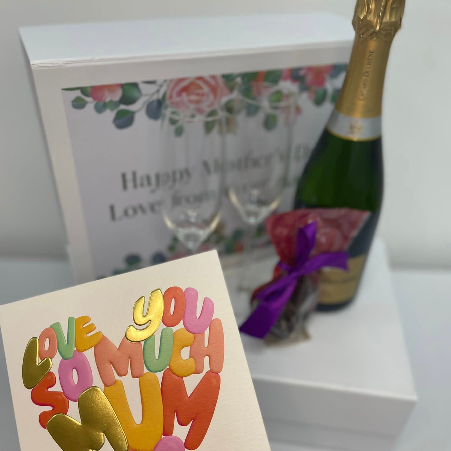 Personalised Luxury Mother’s Day Champagne and Flutes - Box 2